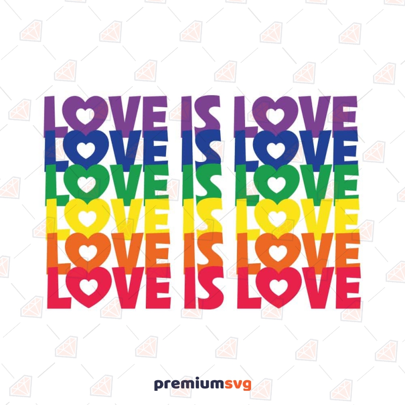 Love is Love Rainbow SVG, LGBTQ Valentine's Day SVG Valentine's Day SVG Svg