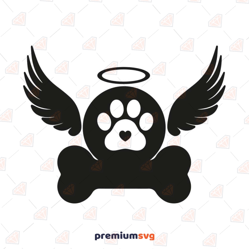 Dog Memorial SVG Angel Clipart