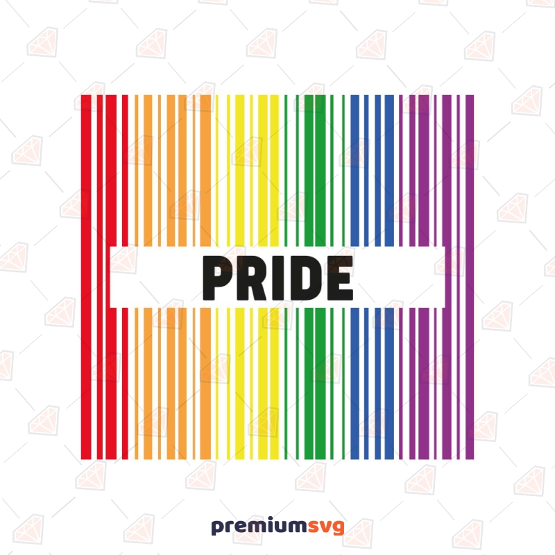 Rainbow Pride Barcode SVG Cut File Lgbt Pride SVG Svg