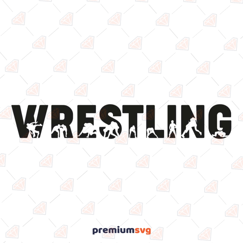 Wrestling Word with Wrestler SVG Cut File Sports SVG Svg