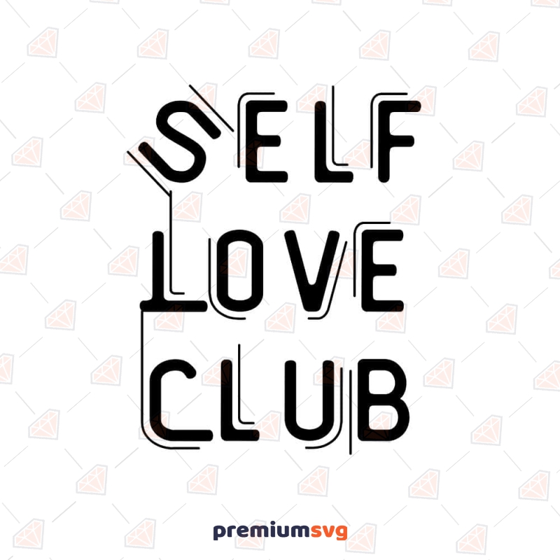Commercial License Self Care Cricut DIY Wavy Text Silhouette Cameo Groovy Self Care Club SVG Love Yourself Retro Self Love