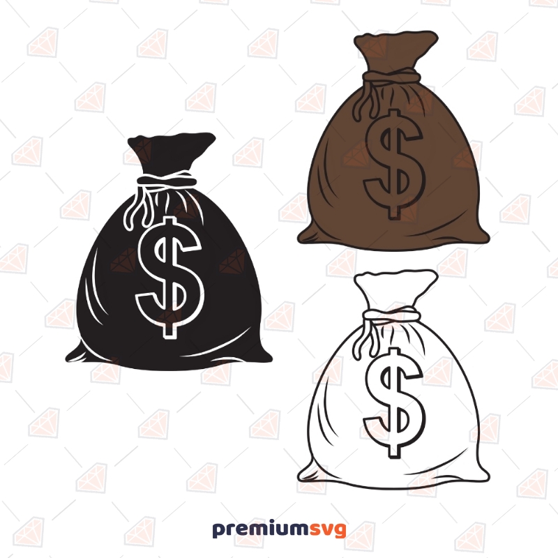 Money Bags SVG, Bags With Money Vector Files Instant Download Vector Illustration Svg