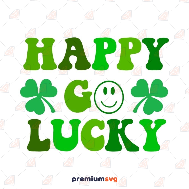 Happy Go Lucky SVG Cut Files, Retro St Patrick's Day SVG St Patrick's Day SVG Svg