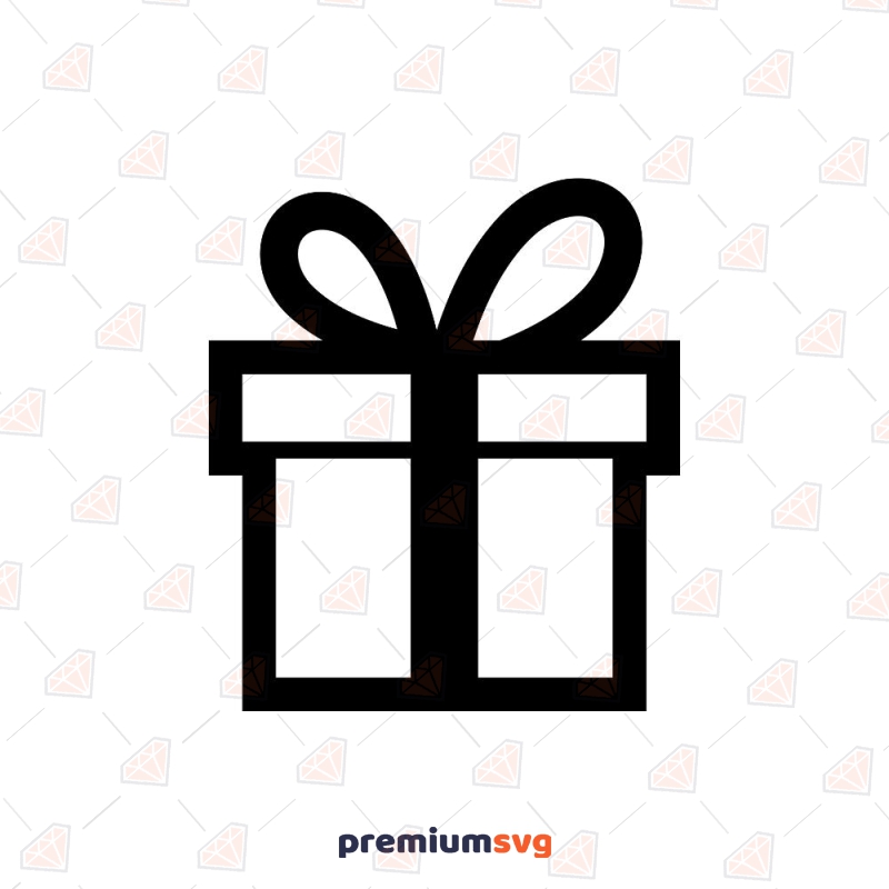 Gift Box Outline SVG Cut & Clipart File Christmas SVG Svg