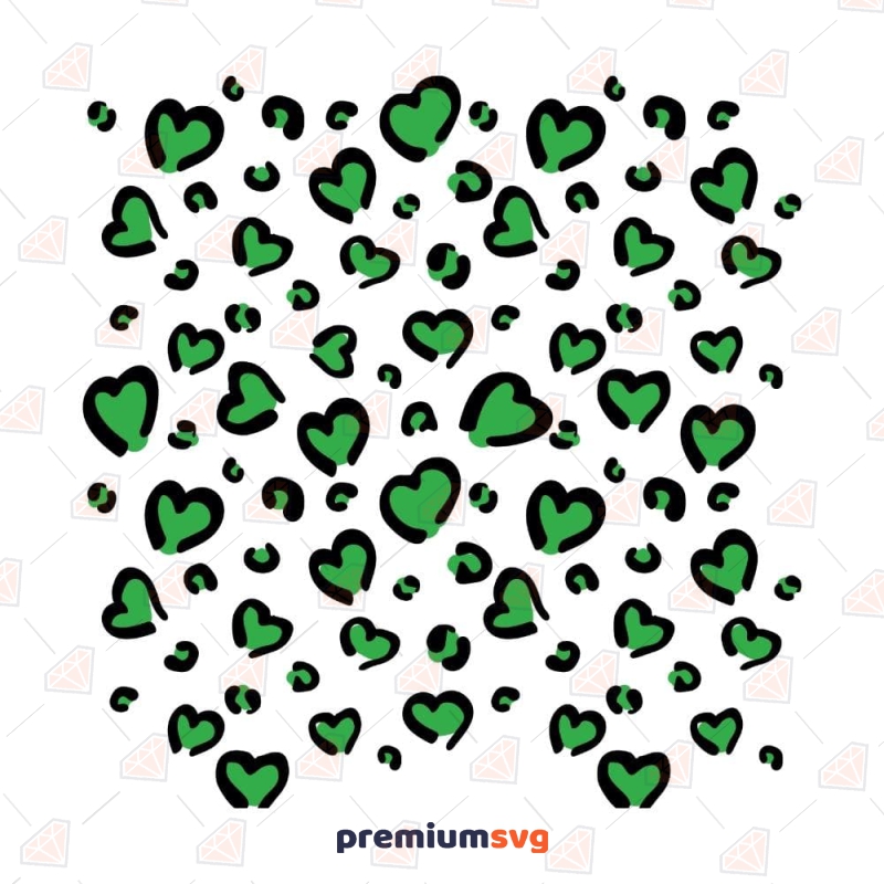 Heart Leopard Pattern SVG for Patrick's Day Leopard Print SVG Svg