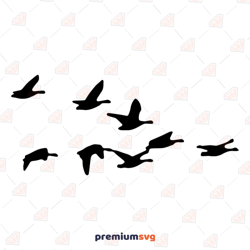 Bird Flocks SVG Silhouette Cut and Clipart Files Bird SVG Svg