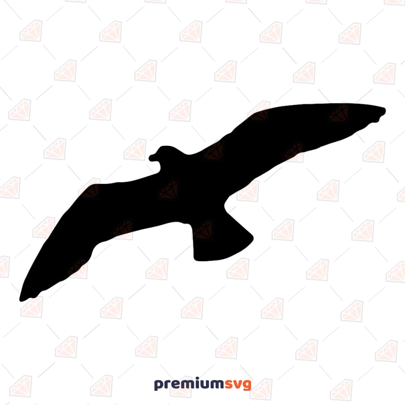 Seagull Silhouette SVG, Seagull Vector Clipart Files Bird SVG Svg