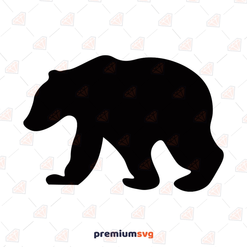 Walking Bear Silhouette SVG Wild & Jungle Animals SVG Svg
