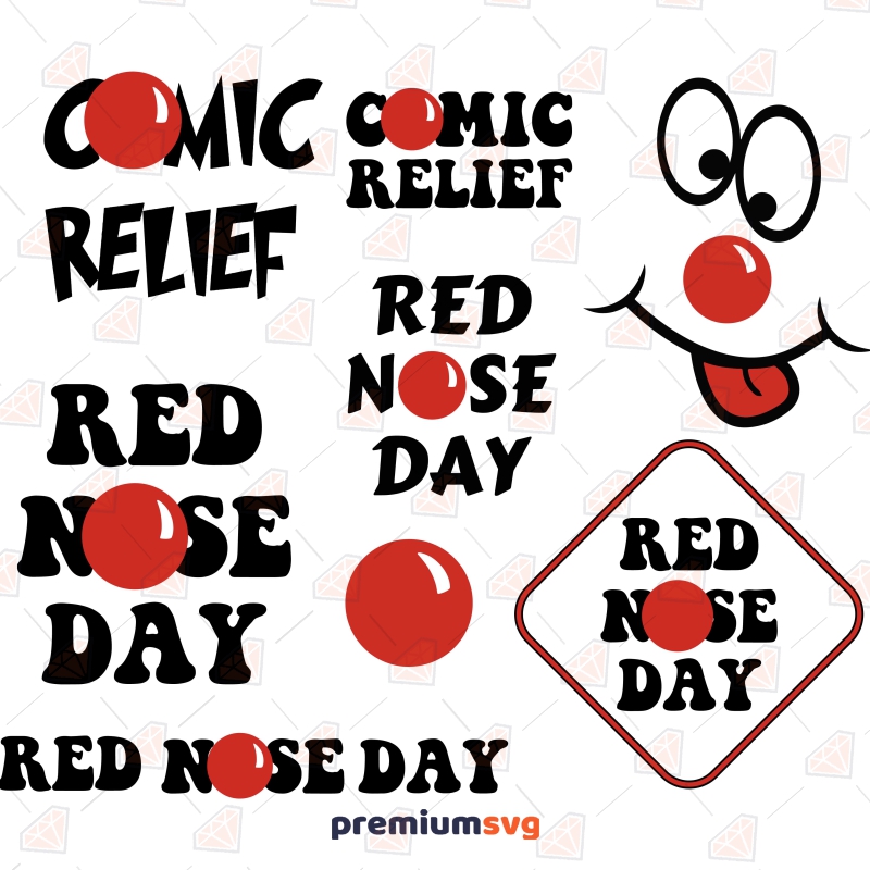 Red Nose Day SVG Bundle, Instant Download PremiumSVG