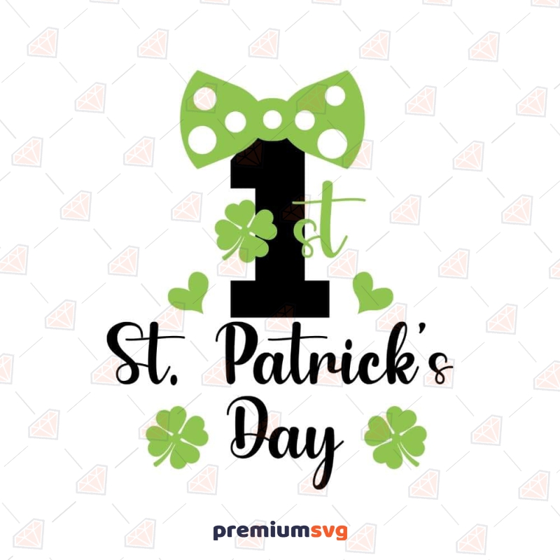 1st St Patrick's Day SVG Cut File, Baby Onesie Vector Files St Patrick's Day SVG Svg