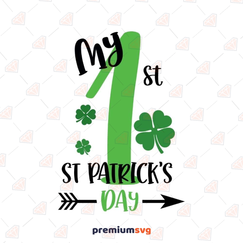 My 1st St Patricks Day with Shamrocks SVG, Baby Onesie Design St Patrick's Day SVG Svg