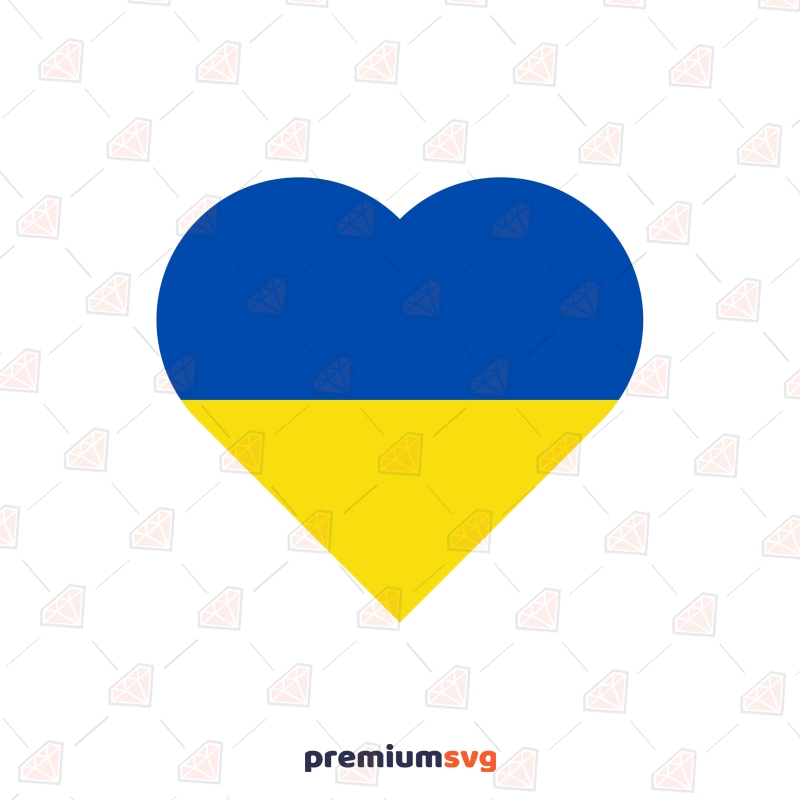 Free Ukraine Heart Flag SVG File Free SVG Svg