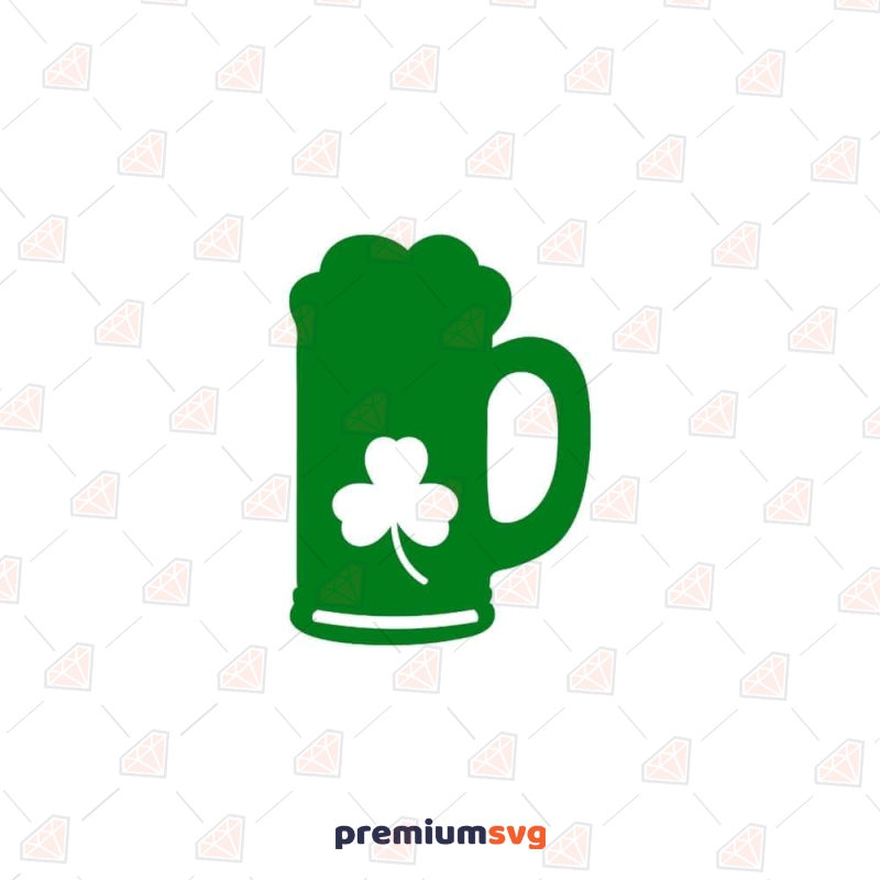 Beer Glass with Shamrock SVG, Clover Leaf SVG St Patrick's Day SVG Svg