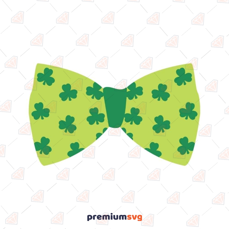 Bow Shamrock SVG Cut File, Irish SVG Vector Files St Patrick's Day SVG Svg