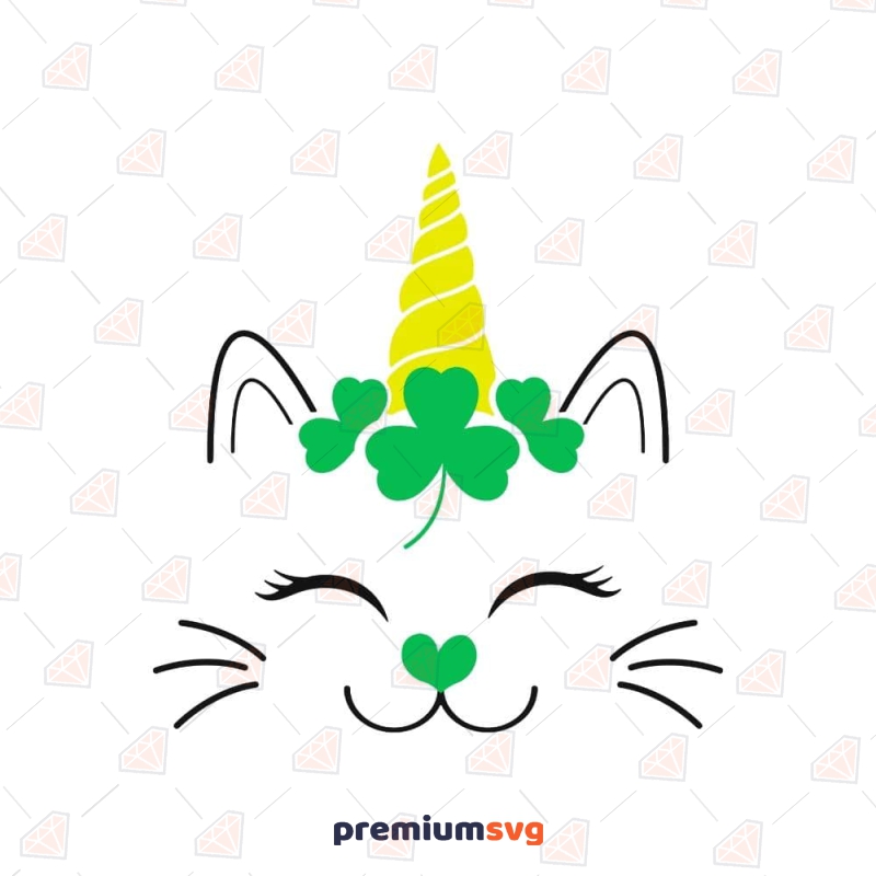 Cat Shamrock SVG, St Patrick's Cat SVG Cut File St Patrick's Day SVG Svg