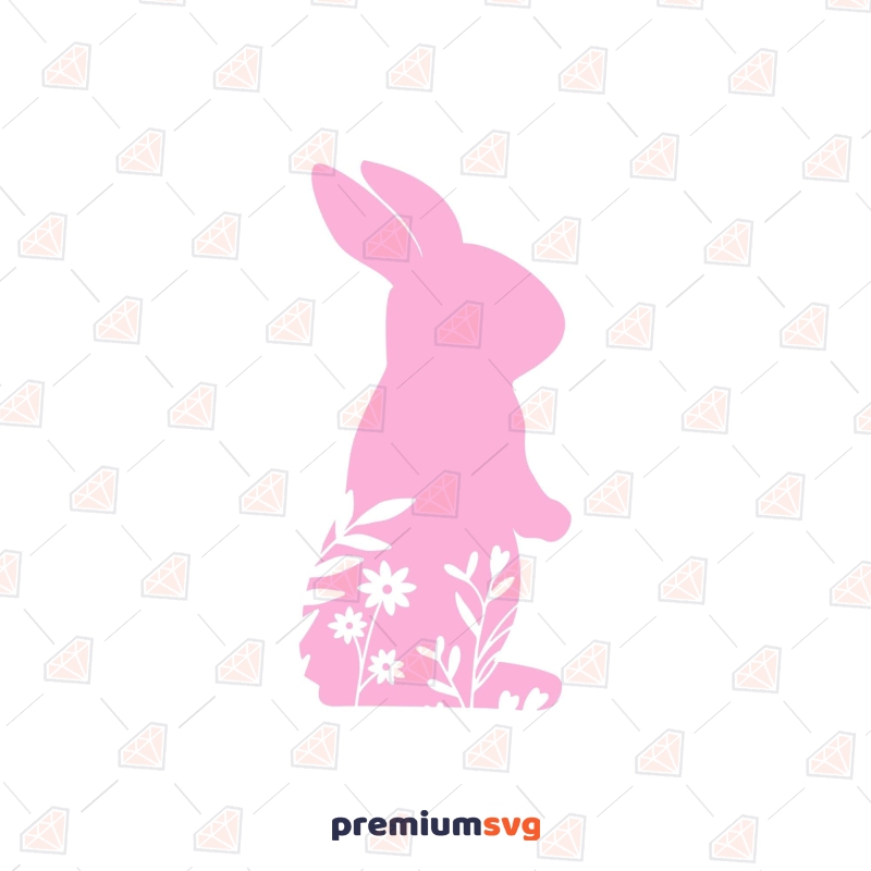 Floral Bunny SVG, Easter Rabbit SVG Cut File Easter Day SVG Svg