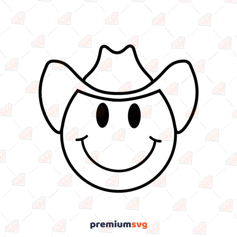 Cowboy Smiley Face SVG, Cowboy Emoji SVG and PNG Files Icon SVG Svg