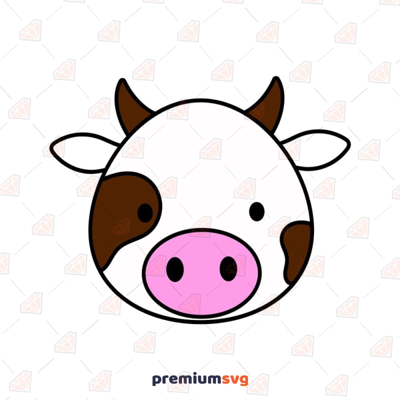 Cute Cow Face SVG, Colorful Cow Face Wild & Jungle Animals SVG Svg