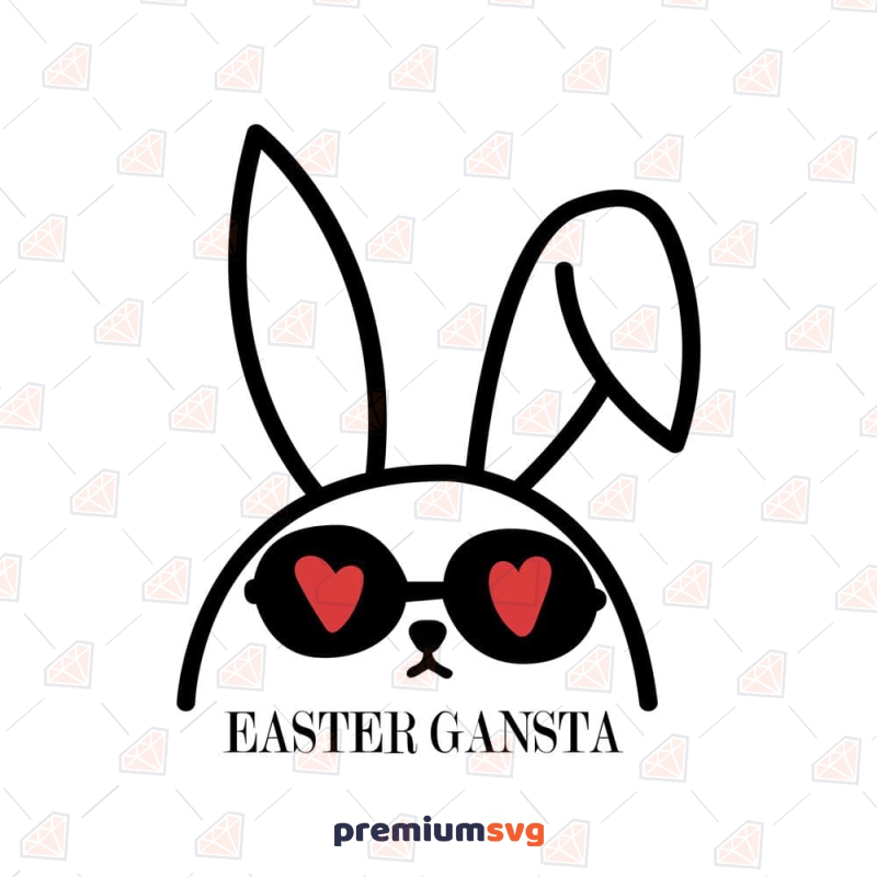 Gangsta Bunny SVG, Easter Day SVG Cut File Easter Day SVG Svg
