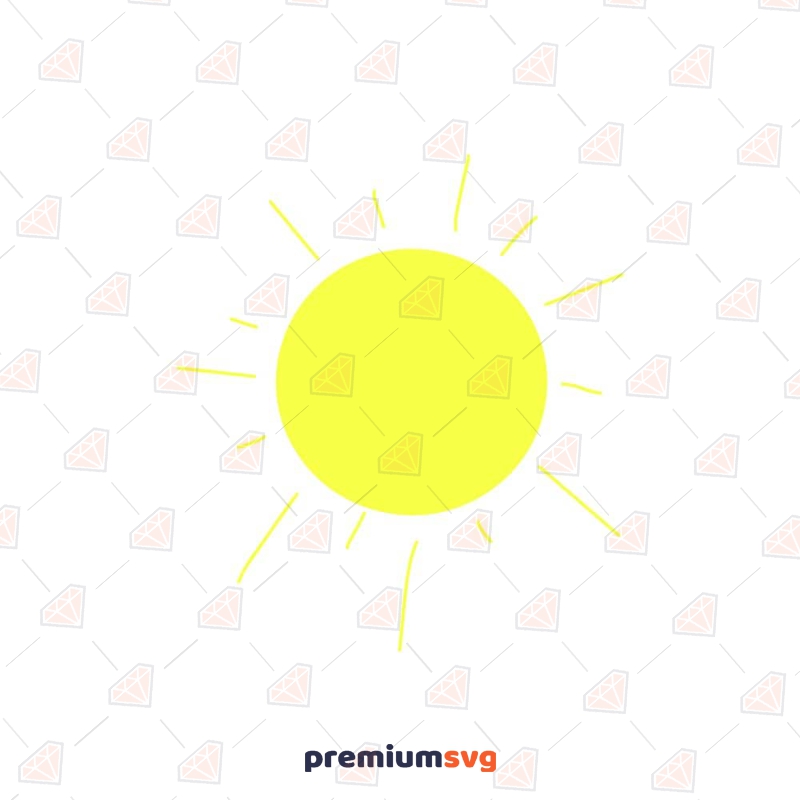 Hand Drawn Sun SVG Cut and Clipart File Vector Objects Svg