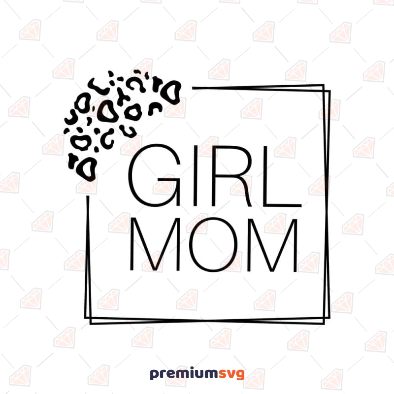 Girl Mom SVG, Double Square with Leopard SVG Mother's Day SVG Svg