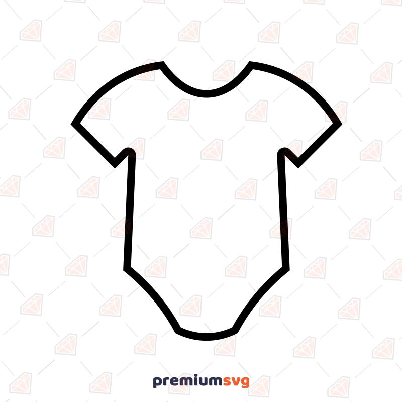Black Onesie Outline SVG, Baby Bodysuit Outline SVG Instant Download Icon SVG Svg