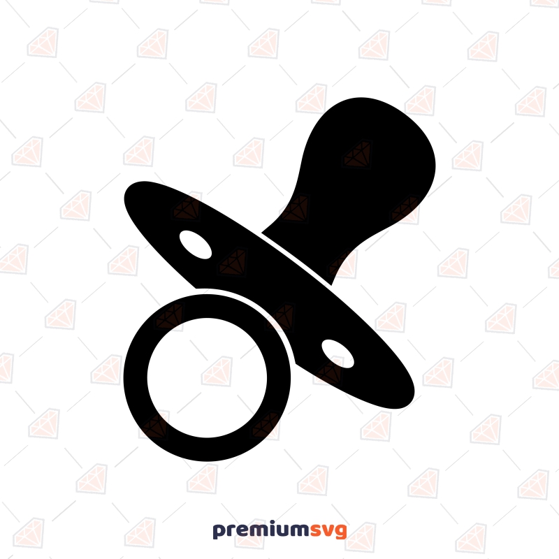 Baby Pacifier Clipart Black and White, Pacifier SVG Baby SVG Svg