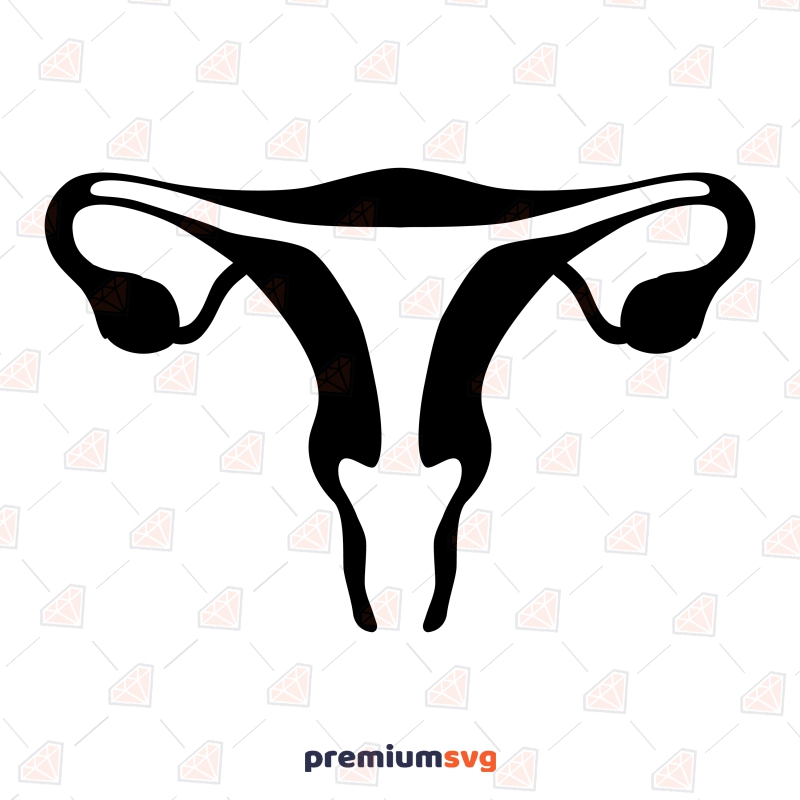 Black Uterus SVG, Uterus Clipart Vector Files Instant Download Anatomy (Skeleton And Skull) Svg