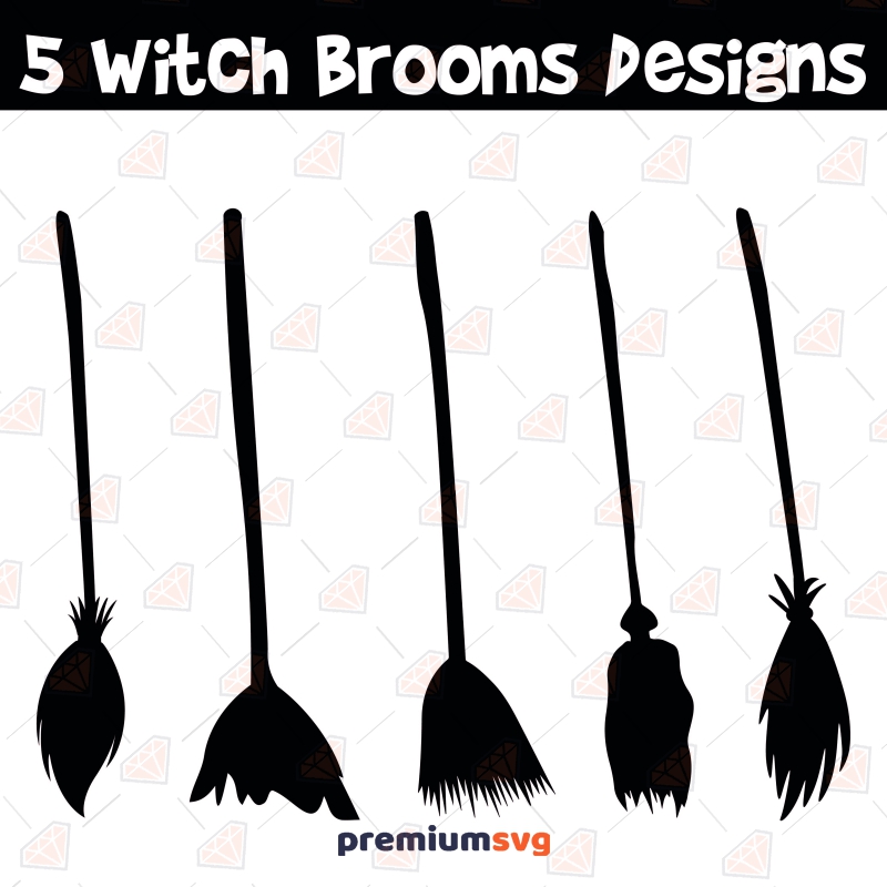 Halloween Broom Stick Bundle SVG, Witch Broomstick Bundle Halloween SVG Svg