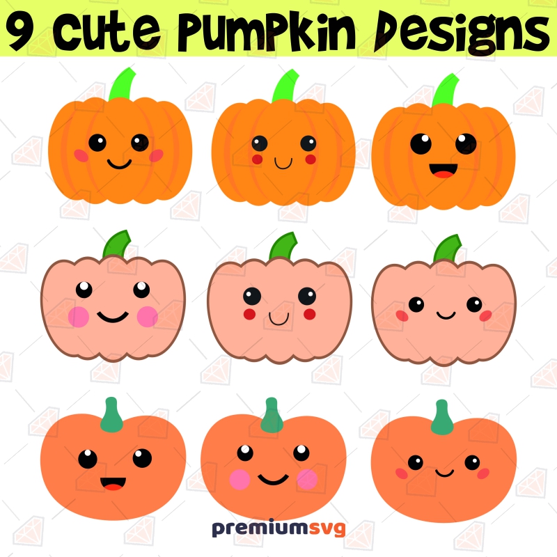 Cute Pumpkins SVG Bundle, Instant Download Halloween Pumpkins SVG