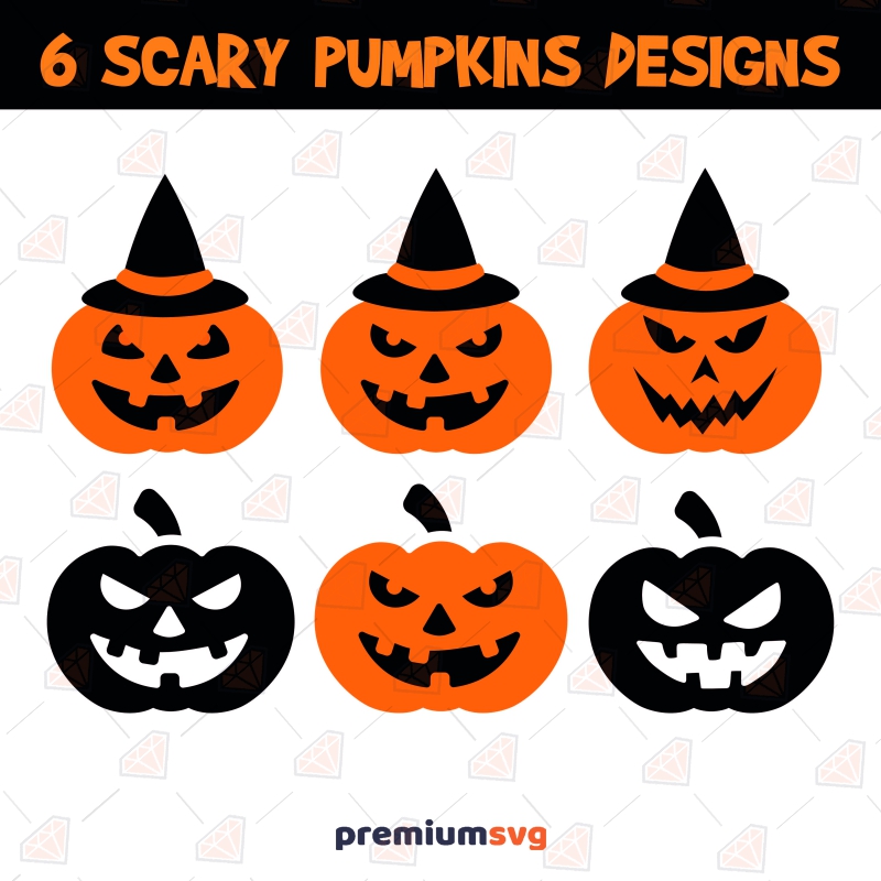 Scary Pumpkin SVG Bundle, Halloween Pumpkin SVG Instant Download Halloween SVG Svg