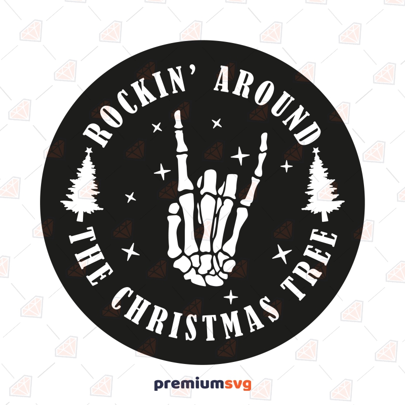Rockin' Around The Christmas Tree SVG Design, Christmas SVG Vector File Clipart  PremiumSVG