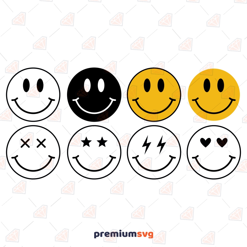 Smiley Face SVG Files, Happy Face SVG, Smiley Face Clip Art, Feeling ...