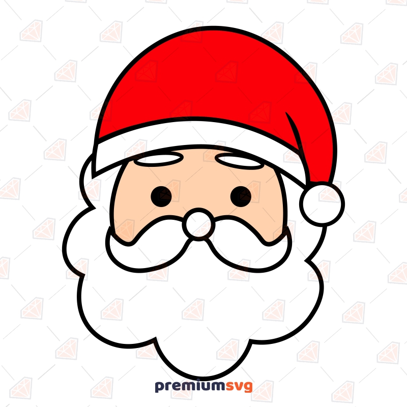 Santa Face SVG, Basic Santa Claus SVG Cut File Digital Download Christmas SVG Svg