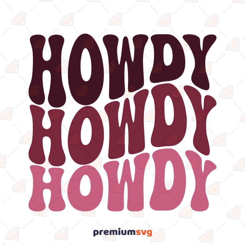 Howdy Wavy Text SVG, Cowboy Shirt SVG Digital Download Texas SVG Svg