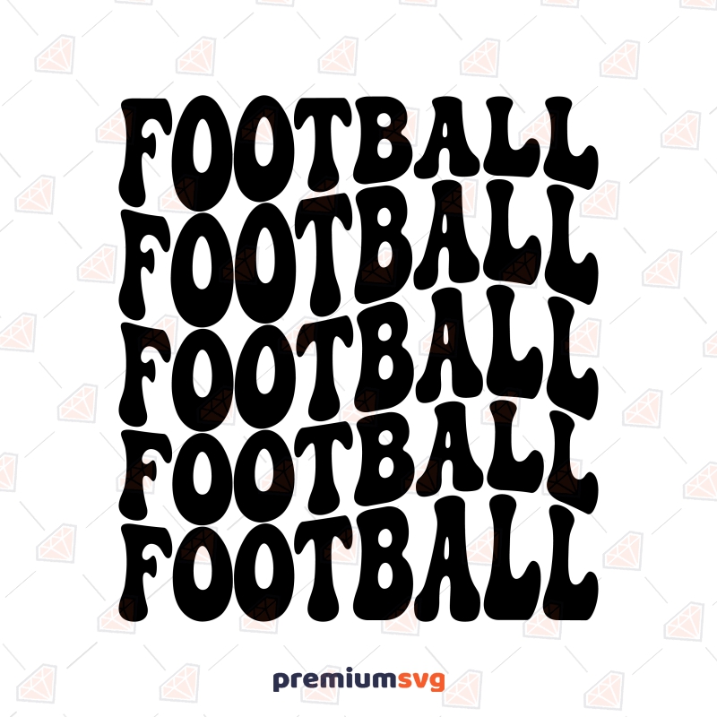 Football SVG, Wavy Text Clipart SVG Instant Download Football SVG Svg