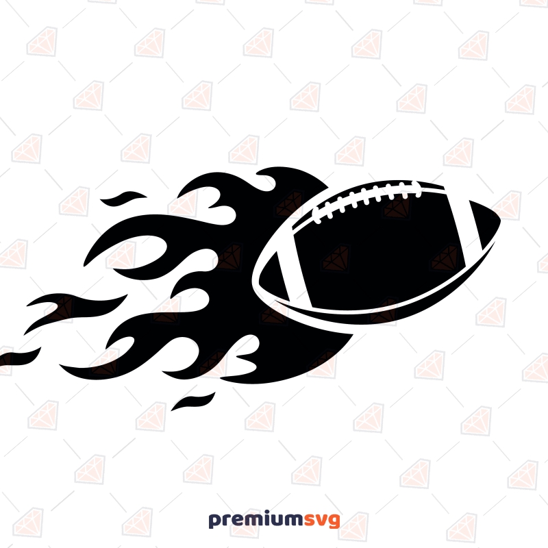 Football In Fire SVG, Flame Ball SVG Clipart Files Football SVG Svg