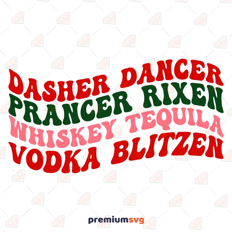 Dasher Dancer Prancer Retro SVG, Funny Christmas SVG Christmas SVG Svg