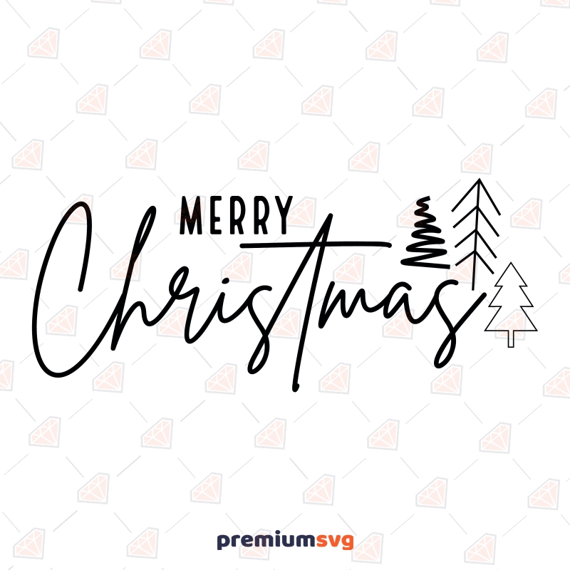 Merry Christmas with Trees SVG, Christmas Ornament SVG Christmas SVG Svg