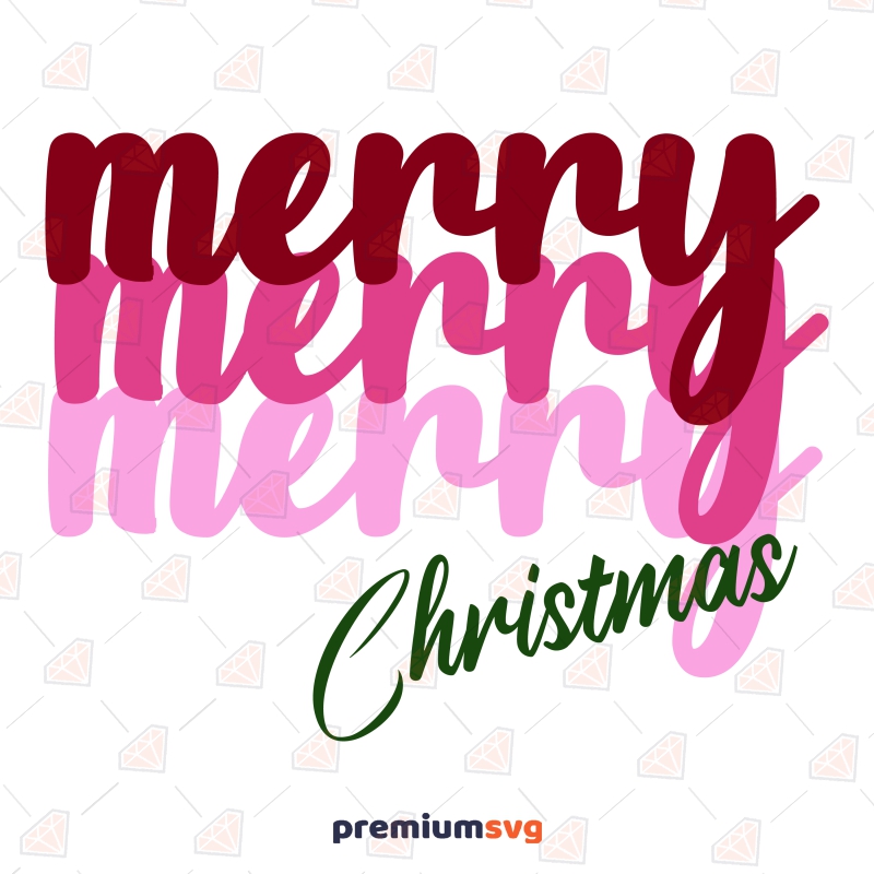 Stacked Merry Christmas SVG, Vintage Xmas Cut File Christmas SVG Svg