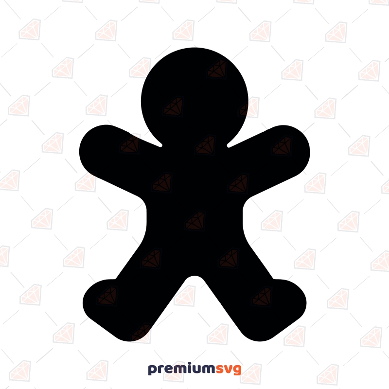 Gingerbread Silhouette SVG Image, Christmas Clipart SVG Vector Christmas SVG Svg