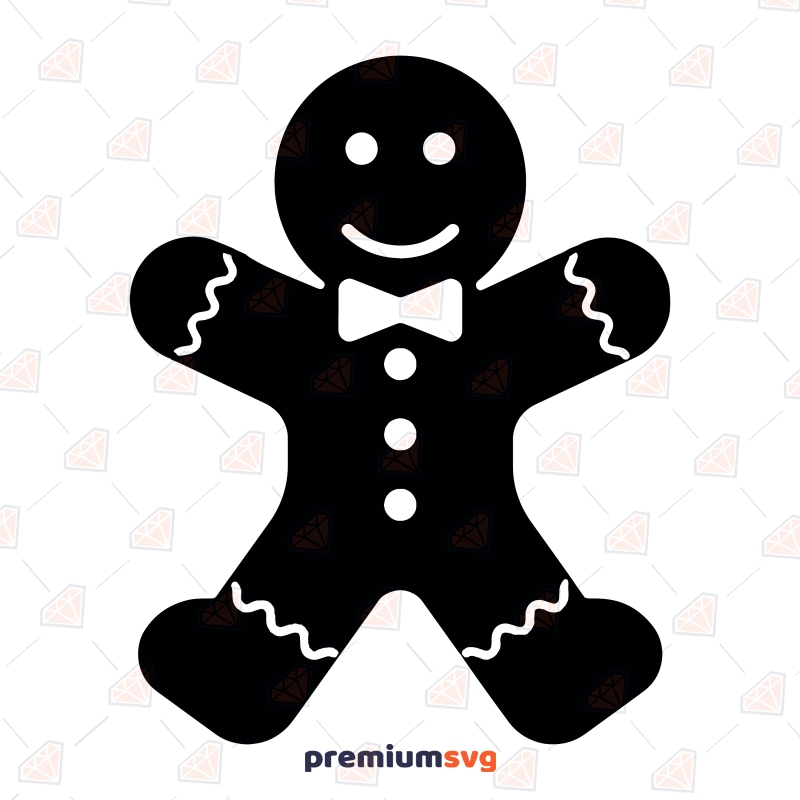 Black Gingerbread SVG Cut File, Xmas Ornament SVG Instant Download Christmas SVG Svg