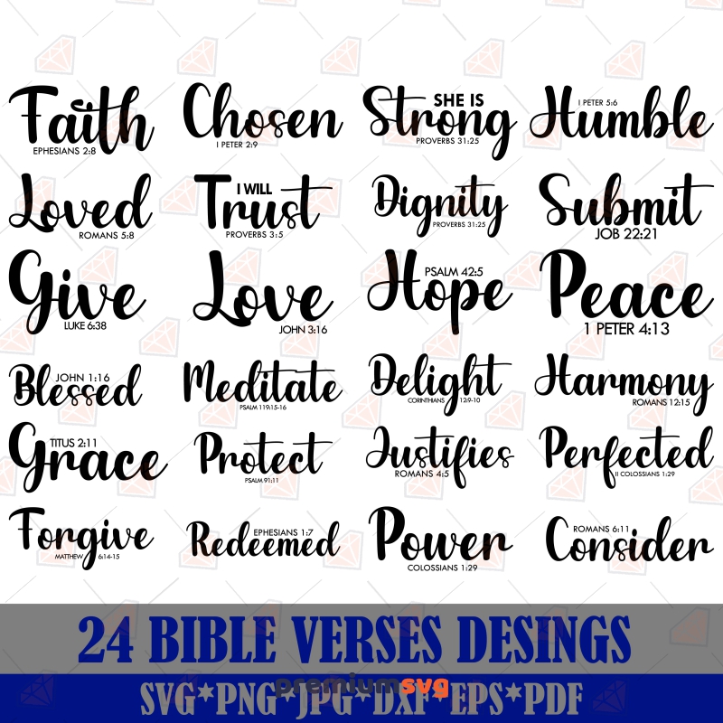 Bible Verses SVG Bundle, Christian Inspirational Saying SVG Christian SVG Svg