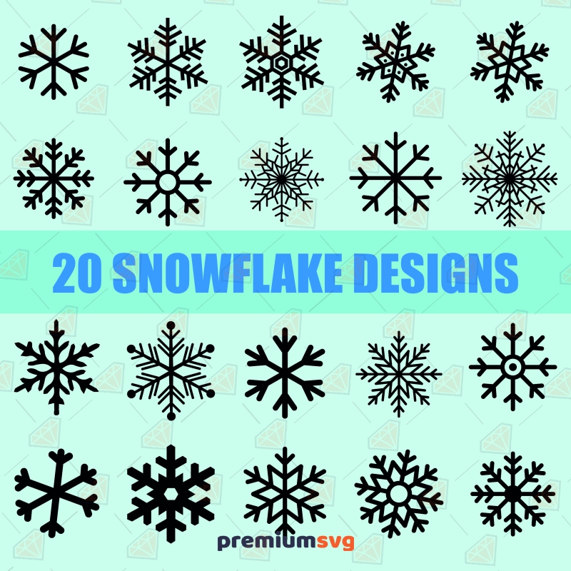 Snowflake Designs SVG Bundle, Snow SVG Clipart Files Christmas SVG Svg