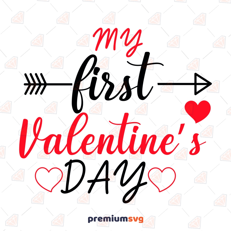 My First Valentine's Day SVG, Baby Onesie SVG Design Valentine's Day SVG Svg