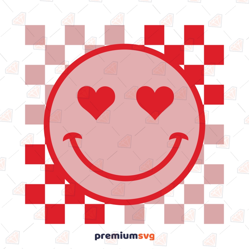 Retro Smiley Face SVG for Valentine's Day, Groovy SVG Valentine's Day SVG Svg