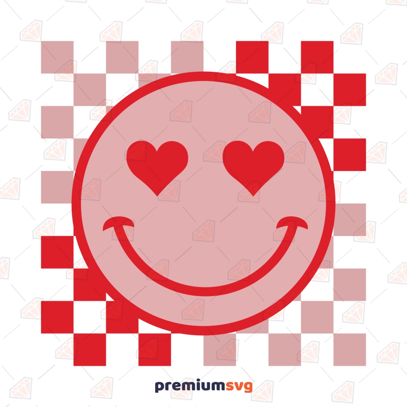 Retro Smiley Face Svg For Valentines Day Groovy Svg Premiumsvg