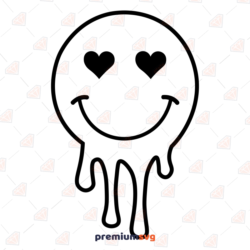 Smiley Melted Face With Heart Eyes SVG Digital Download Valentine's Day SVG Svg