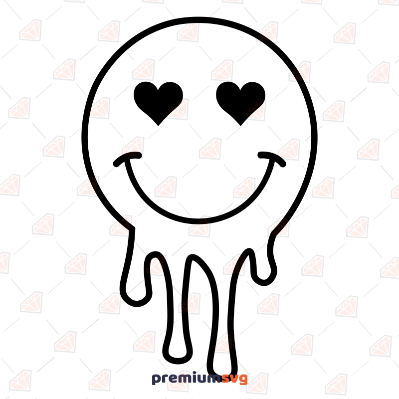 Smiley Melted Face With Heart Eyes SVG Digital Download