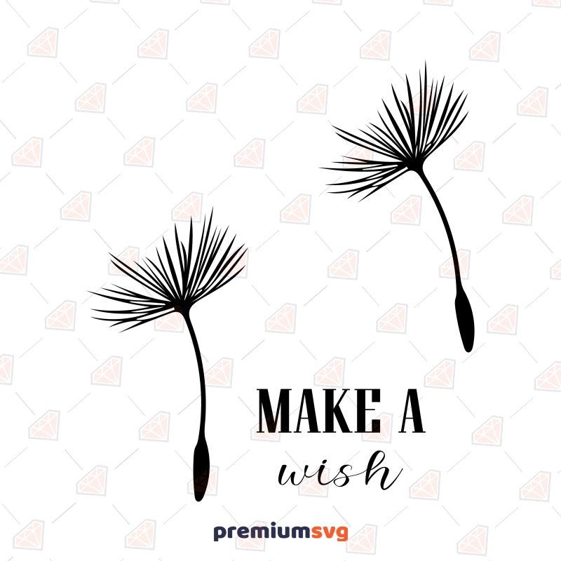 Make A Wish SVG Design, Dandelion SVG Clipart Drawings Svg